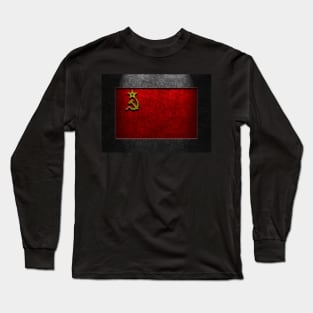 USSR Flag Stone Texture Long Sleeve T-Shirt